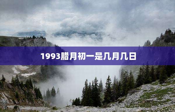1993腊月初一是几月几日