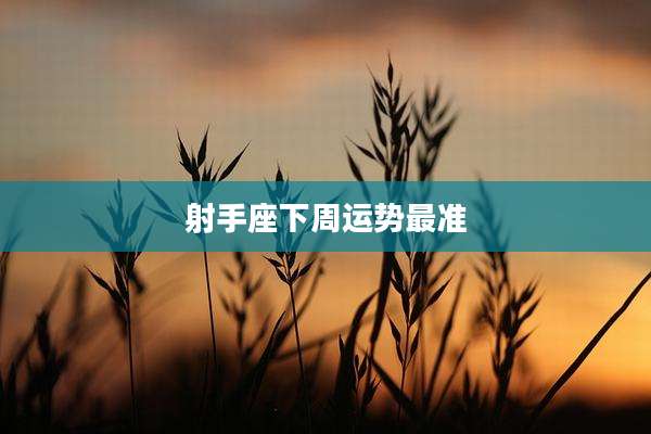 射手座下周运势最准