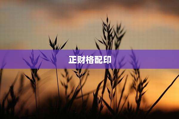 正财格配印