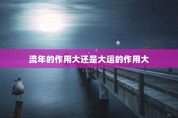 流年的作用大还是大运的作用大