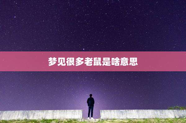 梦见很多老鼠是啥意思