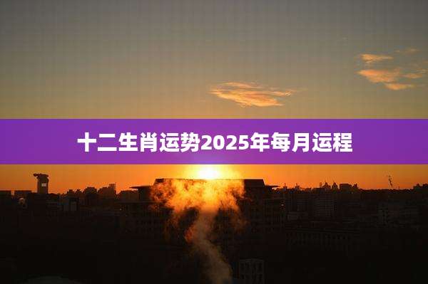 十二生肖运势2025年每月运程