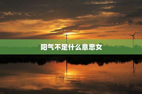 阳气不足什么意思女