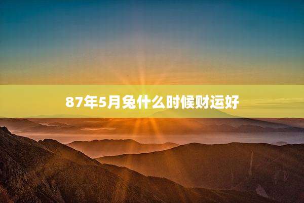 87年5月兔什么时候财运好