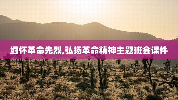 缅怀革命先烈,弘扬革命精神主题班会课件