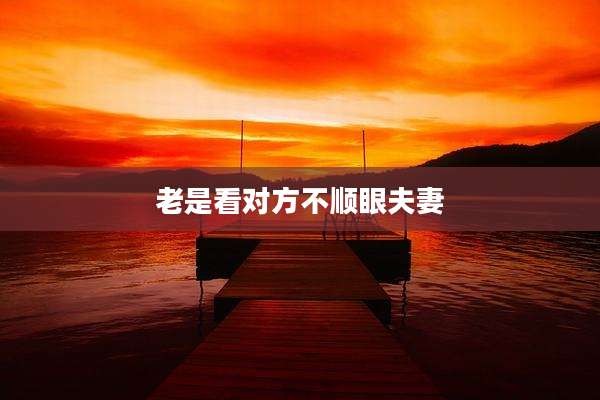 老是看对方不顺眼夫妻