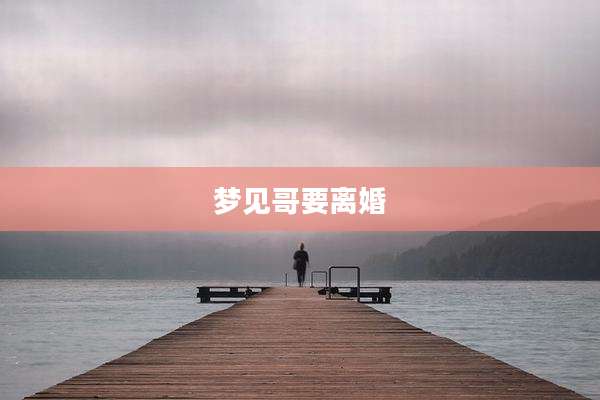 梦见哥要离婚
