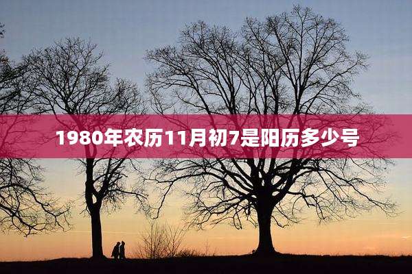 1980年农历11月初7是阳历多少号