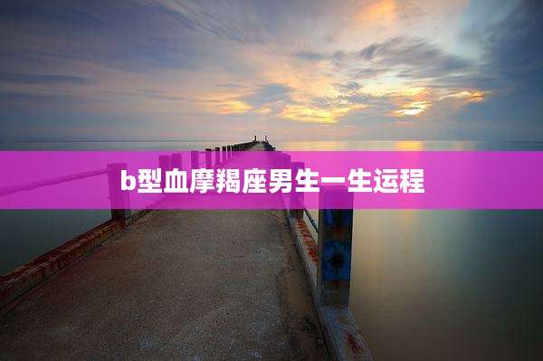 b型血摩羯座男生一生运程