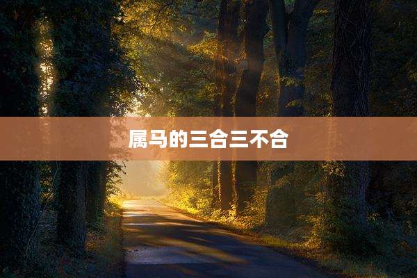 属马的三合三不合