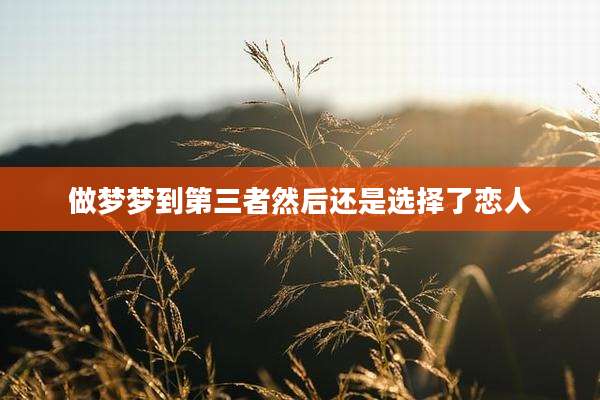 做梦梦到第三者然后还是选择了恋人