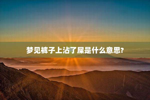 梦见裤子上沾了屎是什么意思?