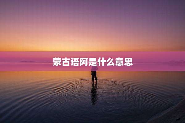 蒙古语阿是什么意思