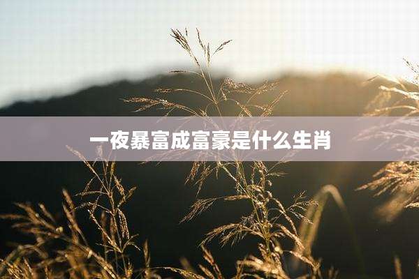 一夜暴富成富豪是什么生肖
