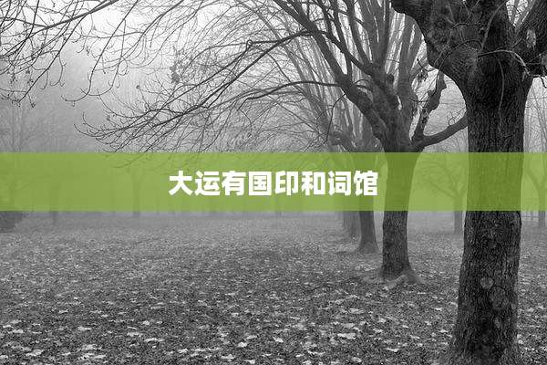 大运有国印和词馆