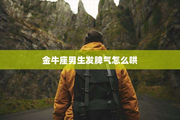 金牛座男生发脾气怎么哄