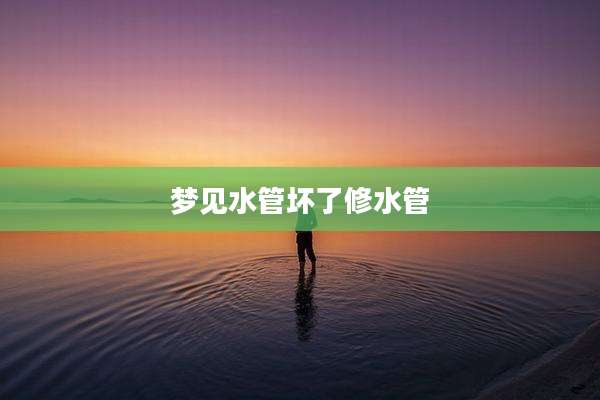 梦见水管坏了修水管