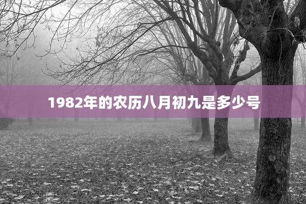 1982年的农历八月初九是多少号