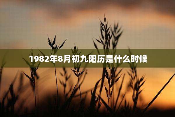 1982年8月初九阳历是什么时候