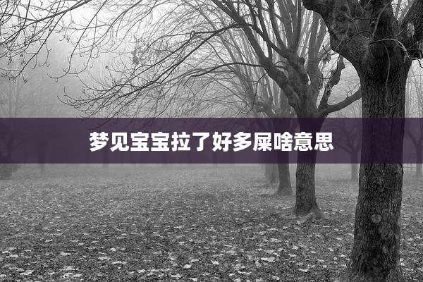 梦见宝宝拉了好多屎啥意思