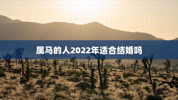 属马的人2022年适合结婚吗