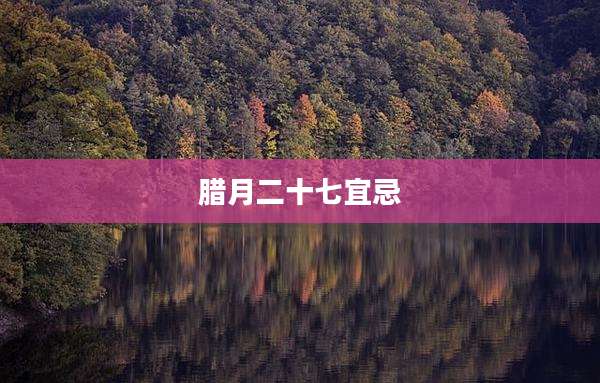 腊月二十七宜忌