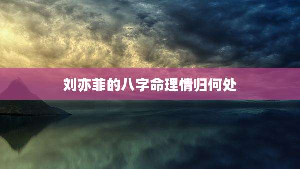 刘亦菲的八字命理情归何处