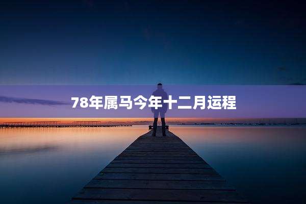 78年属马今年十二月运程