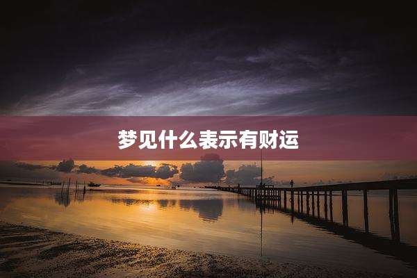 梦见什么表示有财运
