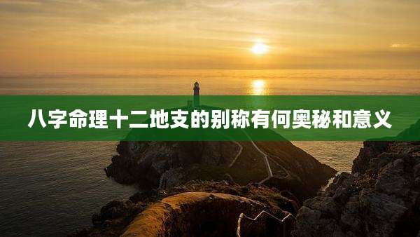 八字命理十二地支的别称有何奥秘和意义