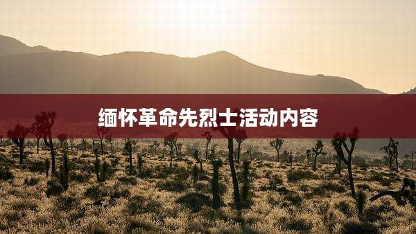 缅怀革命先烈士活动内容