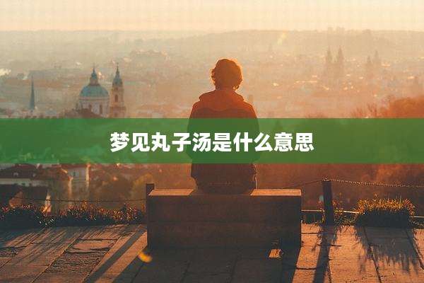 梦见丸子汤是什么意思