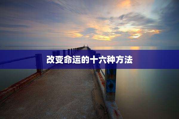 改变命运的十六种方法