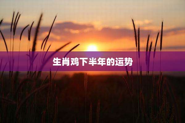 生肖鸡下半年的运势