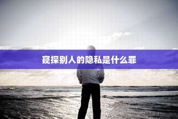 窥探别人的隐私是什么罪