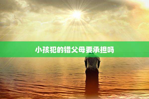 小孩犯的错父母要承担吗