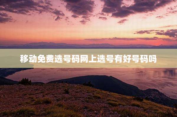 移动免费选号码网上选号有好号码吗