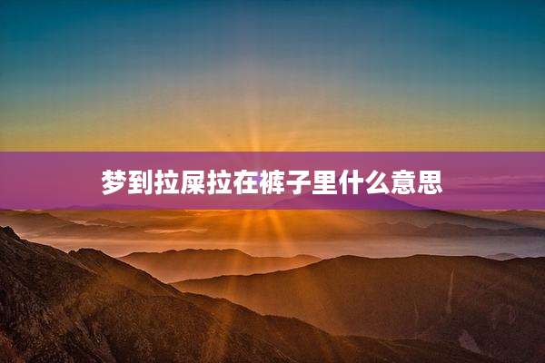 梦到拉屎拉在裤子里什么意思