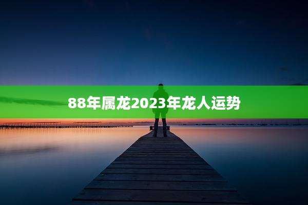 88年属龙2023年龙人运势