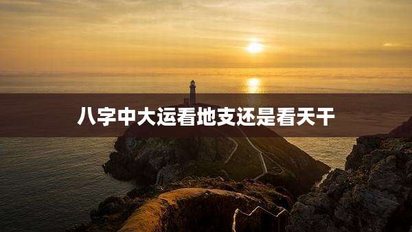 八字中大运看地支还是看天干