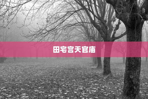 田宅宫天官庙