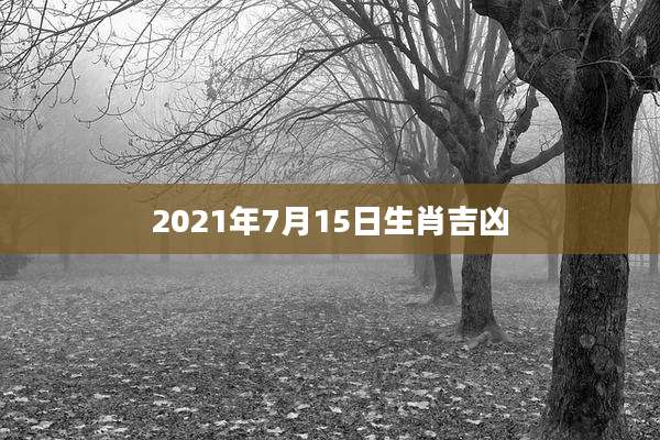 2021年7月15日生肖吉凶