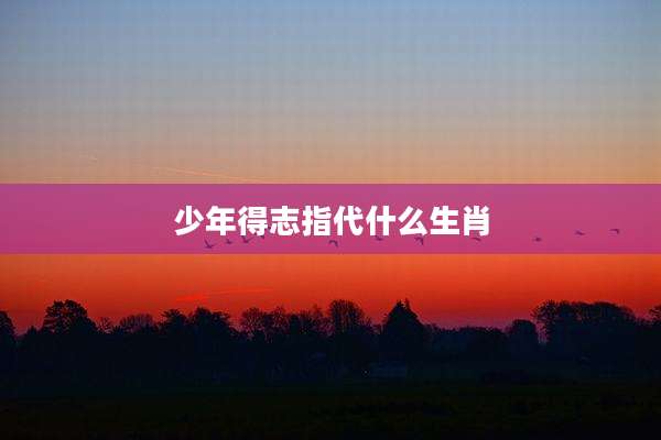 少年得志指代什么生肖