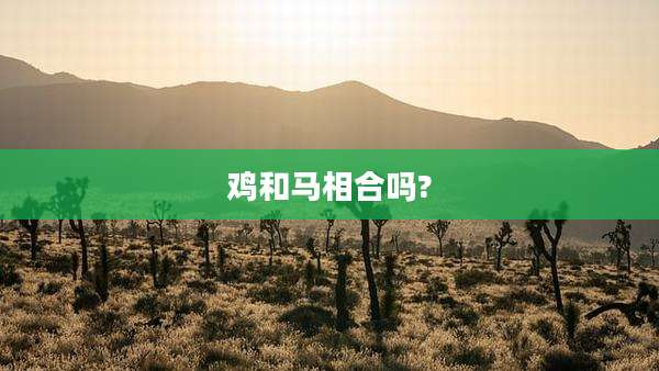鸡和马相合吗?