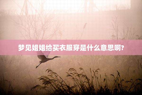 梦见姐姐给买衣服穿是什么意思啊?