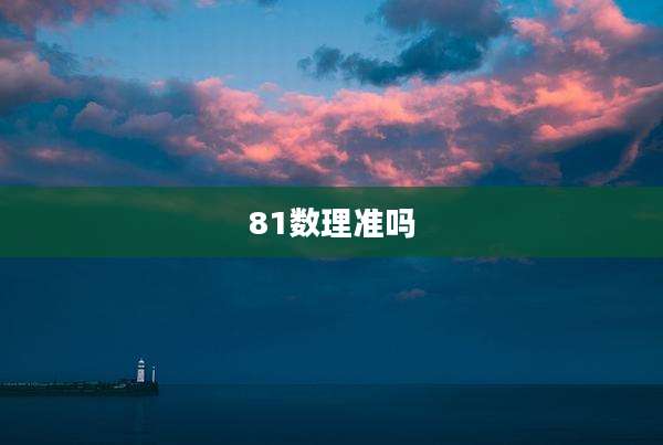81数理准吗