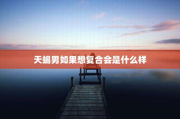天蝎男如果想复合会是什么样