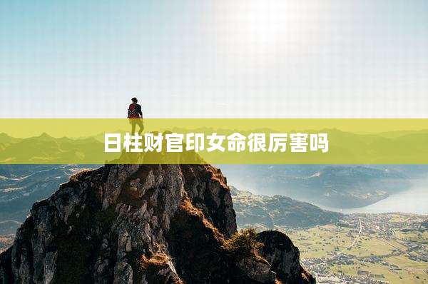 日柱财官印女命很厉害吗