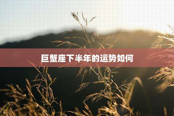 巨蟹座下半年的运势如何