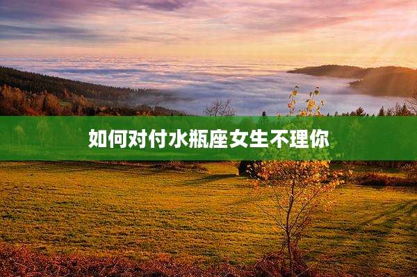 如何对付水瓶座女生不理你